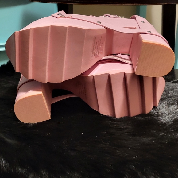 YRU Pink Nightcall Platform Sandal Heels - Picture 6 of 6